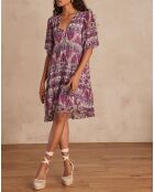 Candy R Imp jurk met lurex donkerfuchsia