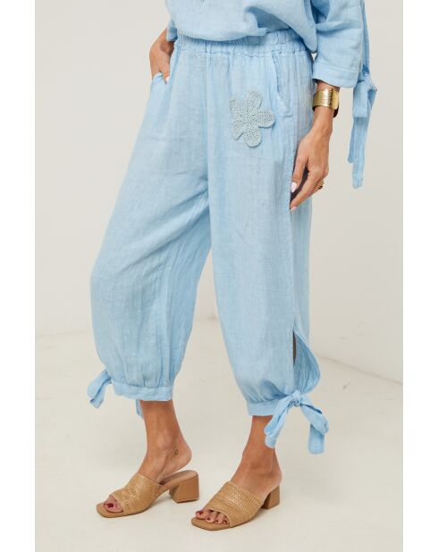 Pantalon Ilona 100% Lin ciel