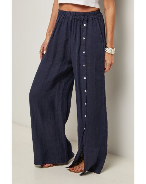 Pantalon Livia 100% Lin marine