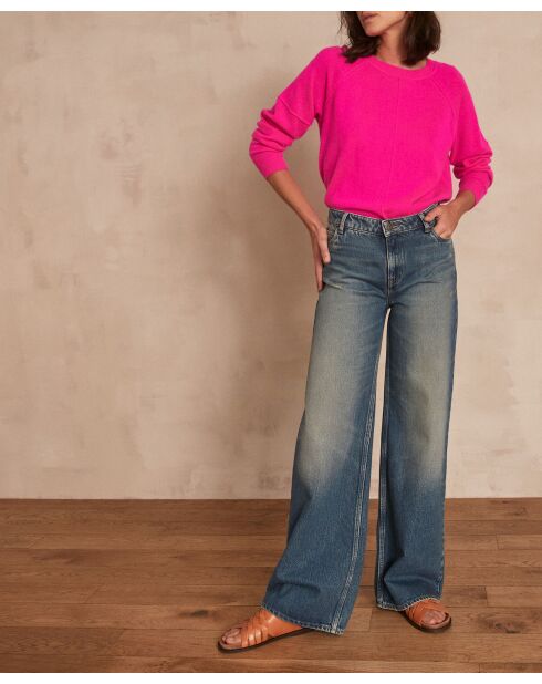 Lichtgewassen sandybroek met wijde pijpen