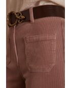 Luna P donkerroze fluwelen broek