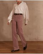 Luna P donkerroze fluwelen broek