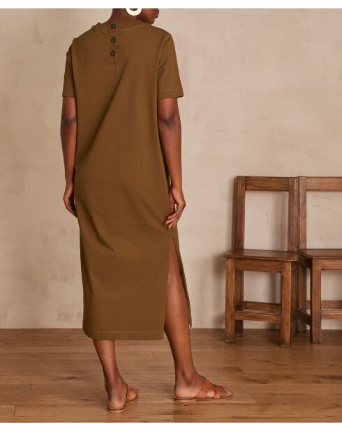 Axel R Jersey kaki gebreide jurk