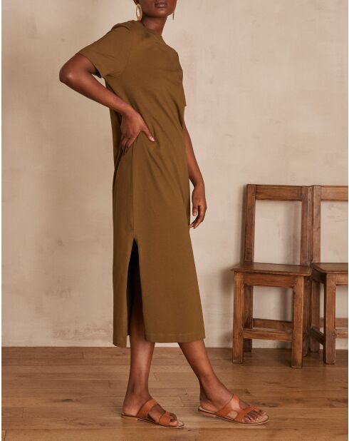 Axel R Jersey kaki gebreide jurk