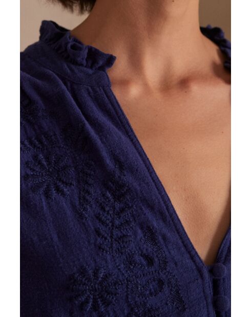 Malia CH königsblaue Stickbluse