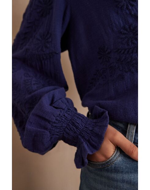 Malia CH königsblaue Stickbluse