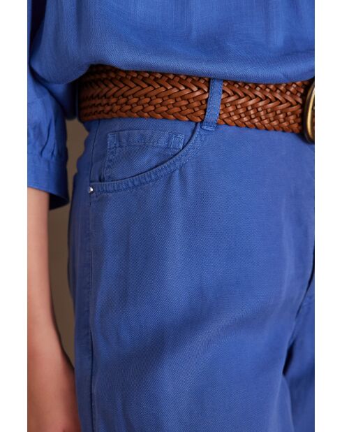 Sandy Bis Wide Leg blauwe broek