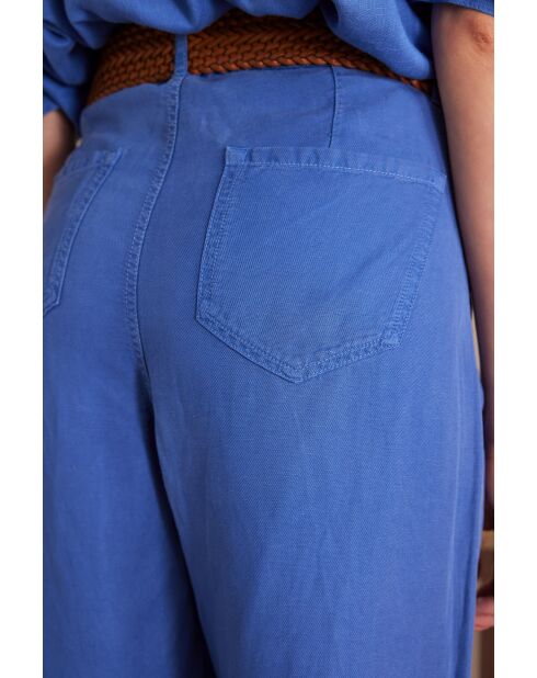 Sandy Bis Wide Leg blauwe broek