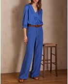Sandy Bis Wide Leg blauwe broek
