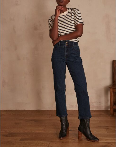 Vivien cropped donkere indigobroek