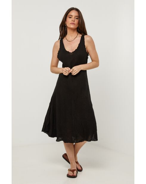 Robe Myrtille 100% Lin noire