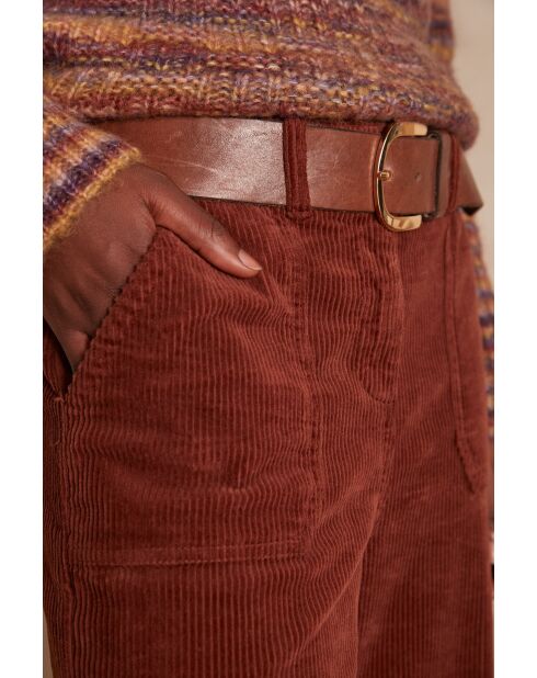 Selyna P fluwelen kaneelbroek