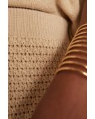 Penelope Sh gebreide korte broek beige mesh
