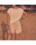 Penelope Sh gebreide korte broek beige mesh