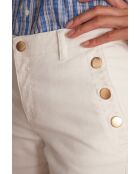 Moswitte overgeverfde broek