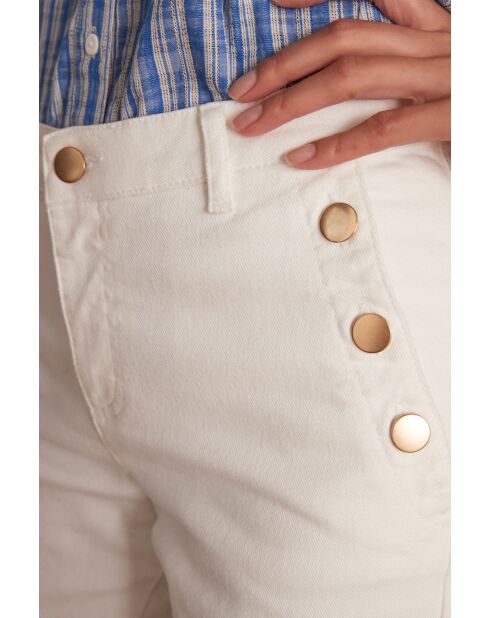 Moswitte overgeverfde broek