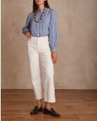 Moswitte overgeverfde broek