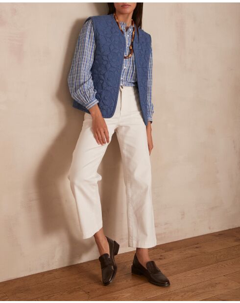 Moswitte overgeverfde broek