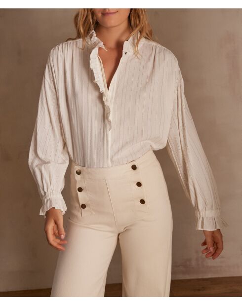 Balian Bl Cremefarbene Streifenbluse