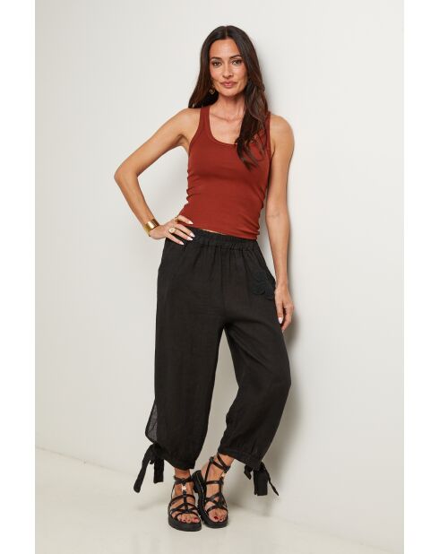 Pantalon Ilona 100% Lin noir