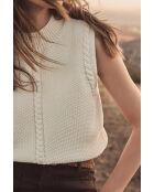 Scharlaken crèmekleurige trui