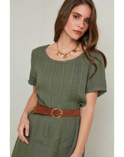 Robe Inaya 100% Lin kaki