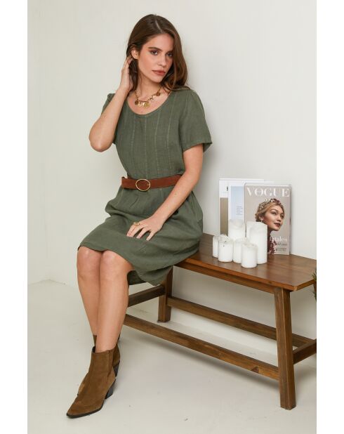Robe Inaya 100% Lin kaki