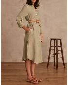 Aicha R Mandelfarbenes Leinenkleid