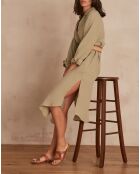 Aicha R Mandelfarbenes Leinenkleid