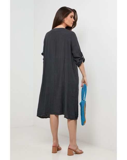 Robe Léana 100% Lin anthracite