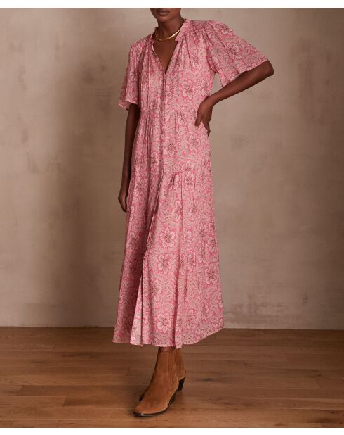 Myrtie R imp jurk met rode bessen