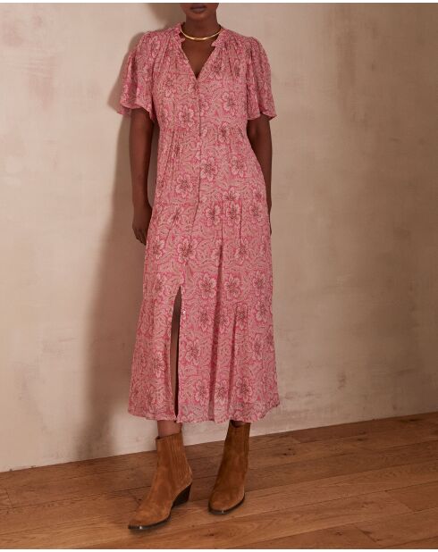 Myrtie R imp jurk met rode bessen