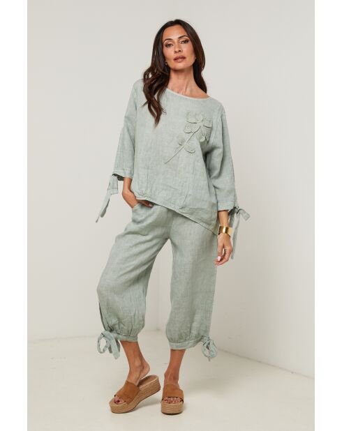 Pantalon Ilona 100% Lin vert