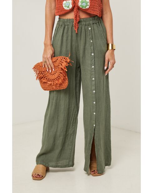 Pantalon Livia 100% Lin kaki