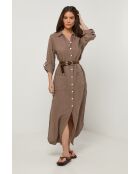 Robe Sélène 100% Lin taupe