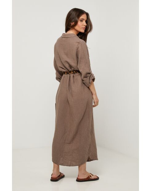 Robe Sélène 100% Lin taupe