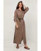 Robe Sélène 100% Lin taupe
