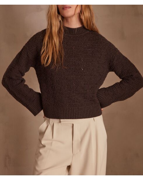 Donkerbruine trui Sylvio