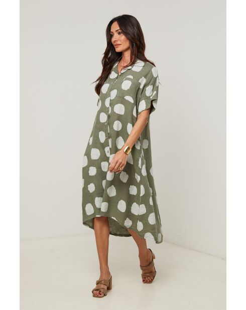 Robe Yara 100% Lin kaki