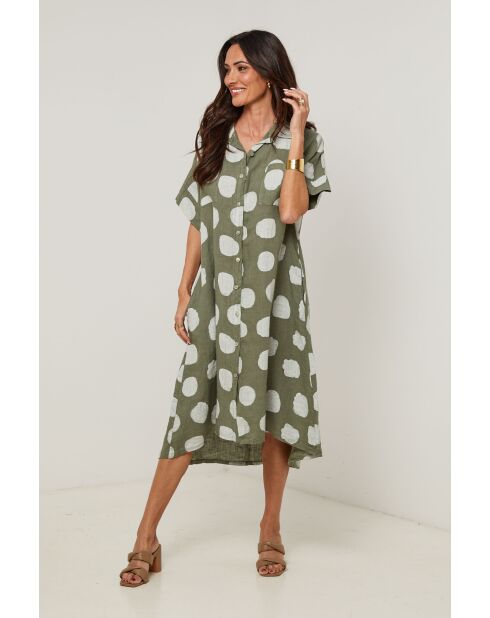 Robe Yara 100% Lin kaki