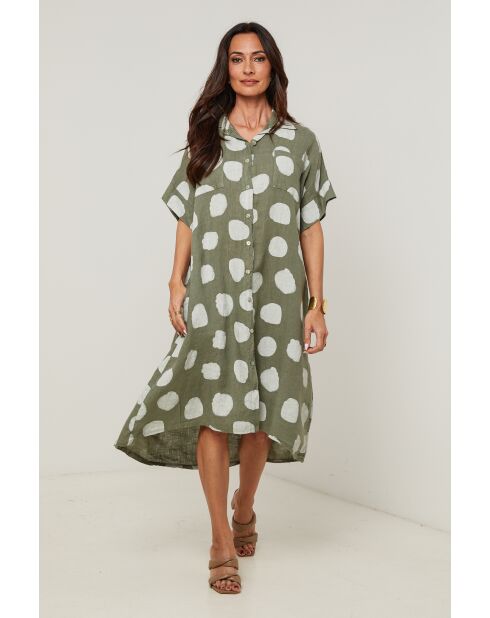 Robe Yara 100% Lin kaki