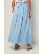 Jupe Tessy 100% Lin indigo