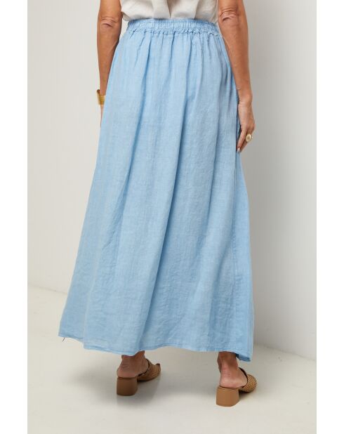 Jupe Tessy 100% Lin indigo