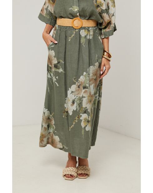 Jupe Calista 100% Lin kaki