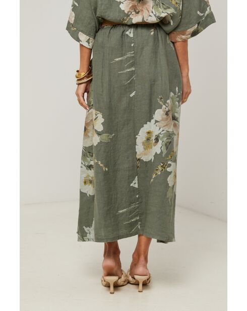 Jupe Calista 100% Lin kaki