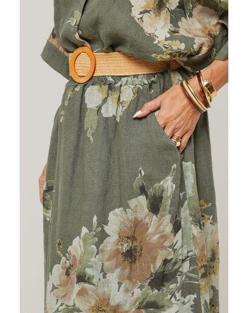 Jupe Calista 100% Lin kaki