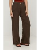 Bruine broek van 100% linnen Zélie