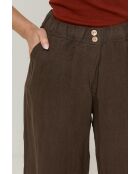 Bruine broek van 100% linnen Zélie