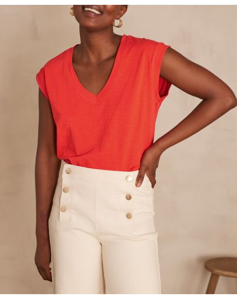 Delya korallenrotes T-Shirt