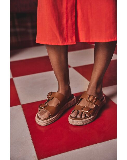 Sandali mules Jules color cammello chiaro